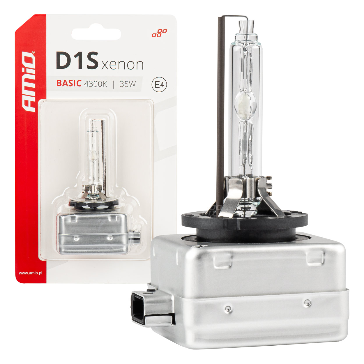 ŻARÓWKA KSENONOWA ŻARNIK XENON D1S 35W 4300K BASIC blister AMIO-03863 1 SZT
