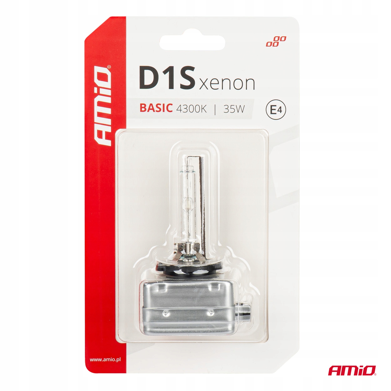 ŻARÓWKA KSENONOWA ŻARNIK XENON D1S 35W 4300K BASIC blister AMIO-03863 1 SZT - obrazek 4