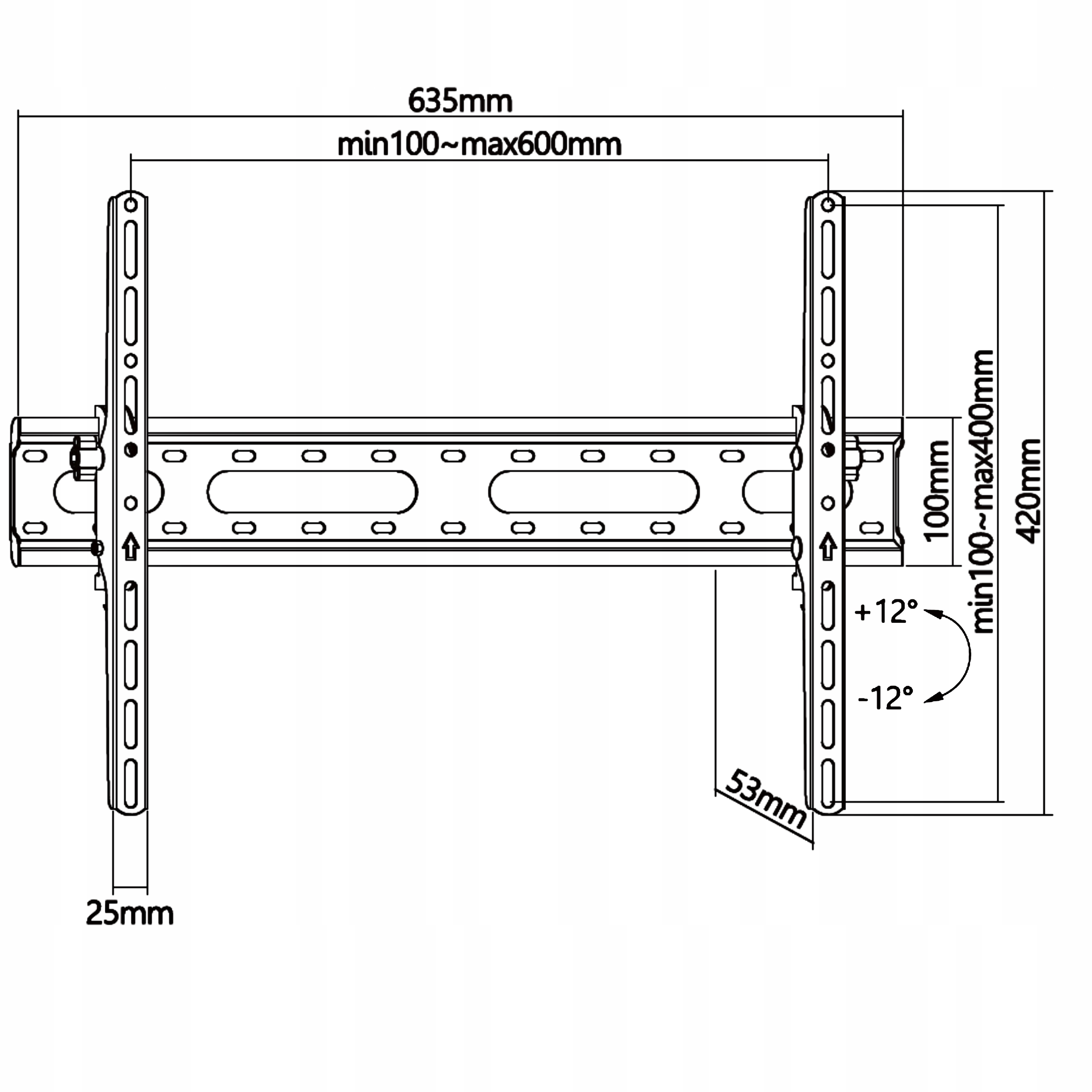 UCHWYT NA TELEWIZOR TV LCD HQ 37"-99" BLOW 76-879# POCHYLNY CZARNY - obrazek 9