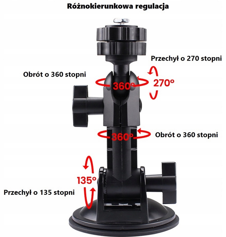 PRZYSSAWKA DO SZYBY UCHWYT DO MONITORA COFANIA 5 DO 10 CALI - obrazek 2