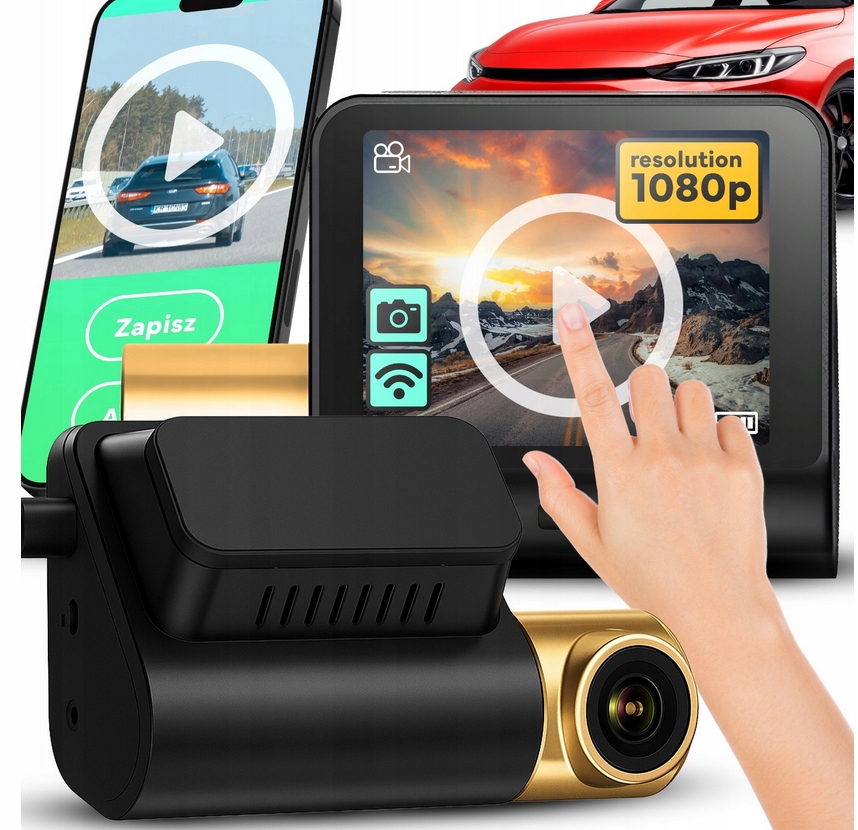 WIDEOREJESTRATOR SAMOCHODOWY KAMERA SAMOCHODOWA FULL HD MODUŁ GPS G-SENSOR - obrazek 2