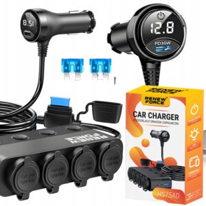 ROZDZIELACZ GNIAZDA ZAPALNICZKI 12V 24V 3x USB ŁADOWARKA SAMOCHODOWA QC 3.0