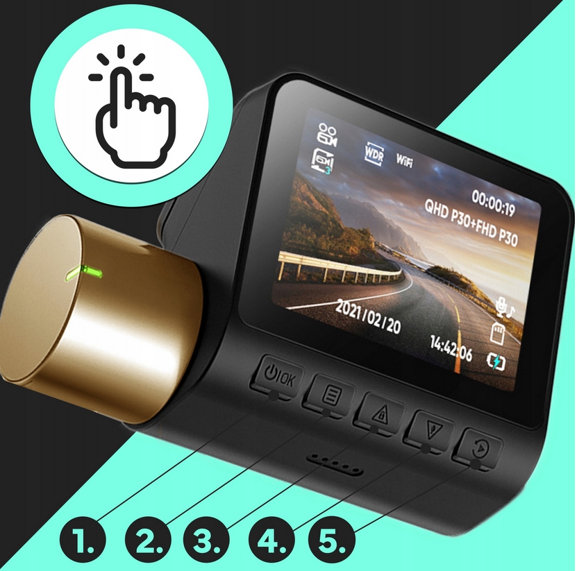 WIDEOREJESTRATOR SAMOCHODOWY KAMERA SAMOCHODOWA FULL HD MODUŁ GPS G-SENSOR - obrazek 8