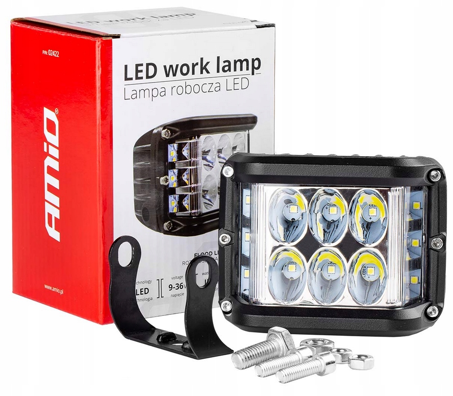 LAMPA ROBOCZA HALOGEN LED SZPERACZ AWL08 12V 24V AMIO-02422 36W 9-36V - obrazek 2