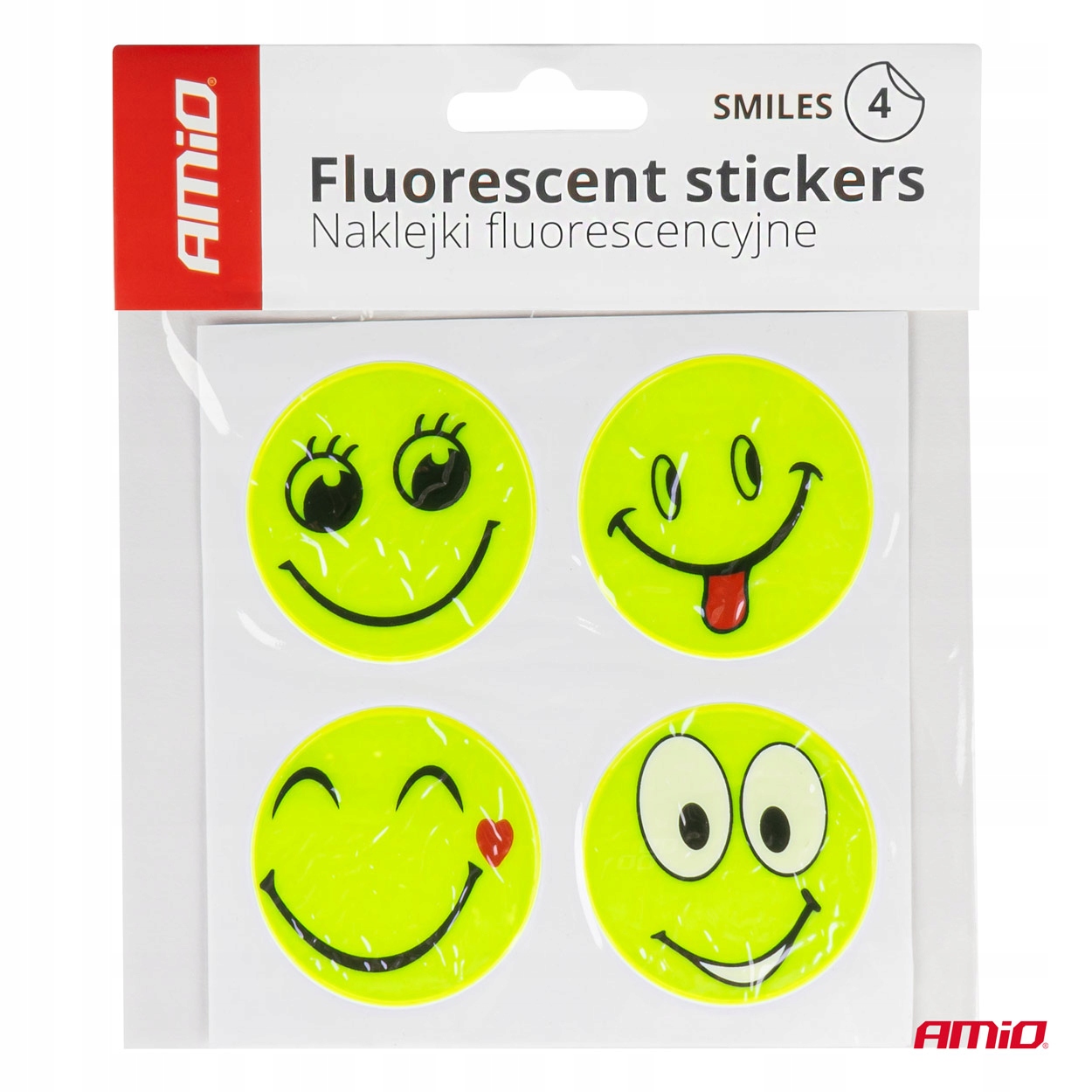 NAKLEJKI FLUORESCENCYJNE ODBLASKOWE OSTRZEGAWCZE DLA DZIECI AMIO03941 BUŹKI - obrazek 3