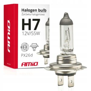ŻARÓWKA HALOGENOWA H7 12V 55W filtr UV (E8) AMIO-01156 1 SZT.