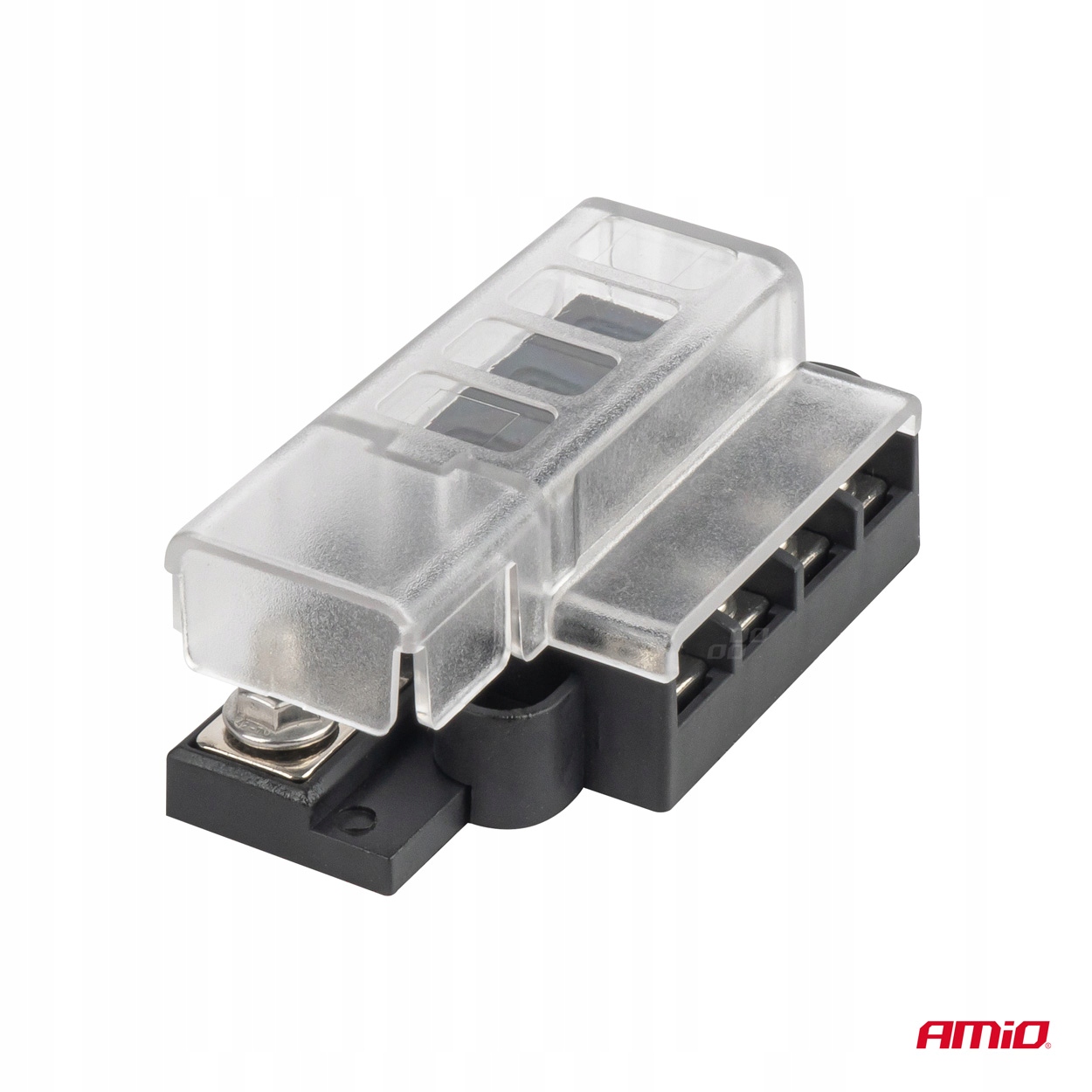 SKRZYNIA BEZPIECZNIKOWA KONEKTORY ŚRUBOWE 4 GNIAZDA AMIO-03835 - obrazek 3