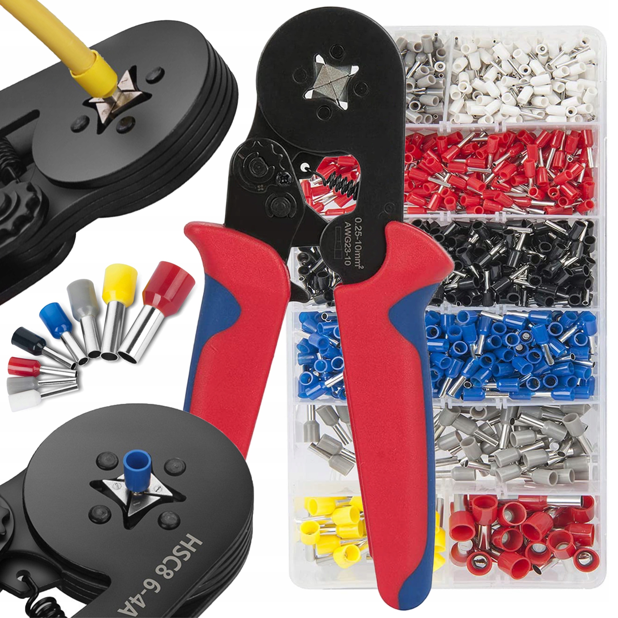 ZACISKARKA SZCZYPCE DO ZACISKANIA KONEKTORÓW +1800 tulejek 0,25 mm² -10 mm²