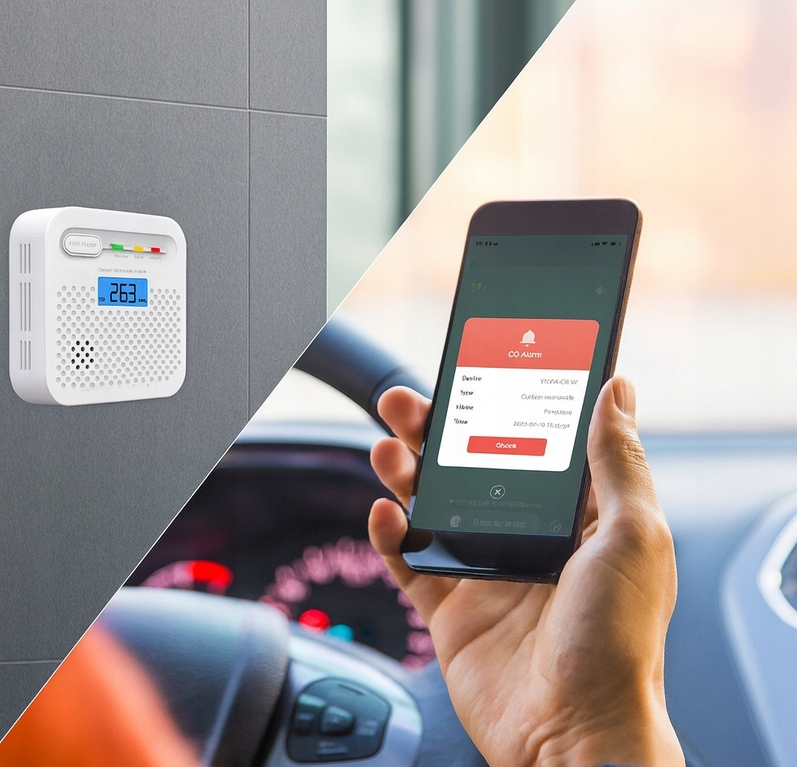 CZUJNIK CZADU TLENKU WĘGLA CO BEZPRZEWODOWY WIFI LCD TUYA 85dB APLIKACJA - obrazek 4