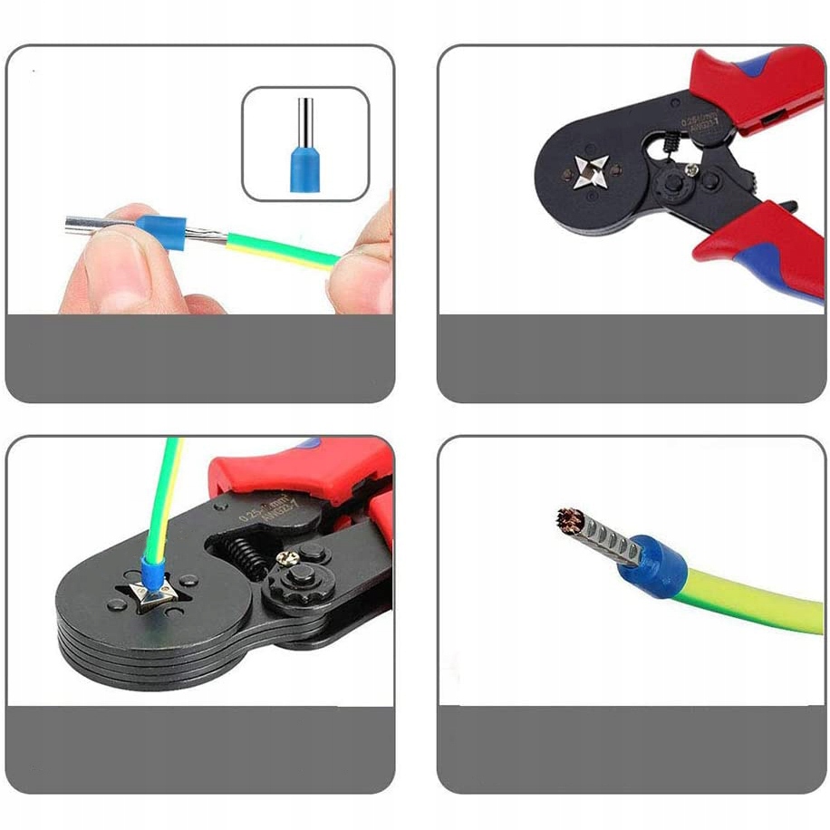 ZACISKARKA SZCZYPCE DO ZACISKANIA KONEKTORÓW +1800 tulejek 0,25 mm² -10 mm² - obrazek 3