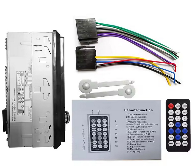 RADIO SAMOCHODOWE 24V AUX FM USB ISO MP3 BLUETOOTH 4.2 ZESTAW GŁOŚNOMÓWIĄCY - obrazek 3