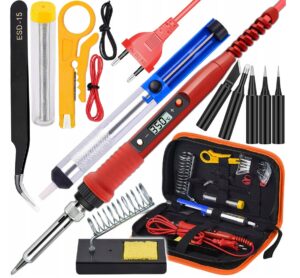 LUTOWNICA PRECYZYJNA 80W ZESTAW LUTOWNICZY LCD ODSYSACZ DO CYNYY GROTY ETUI