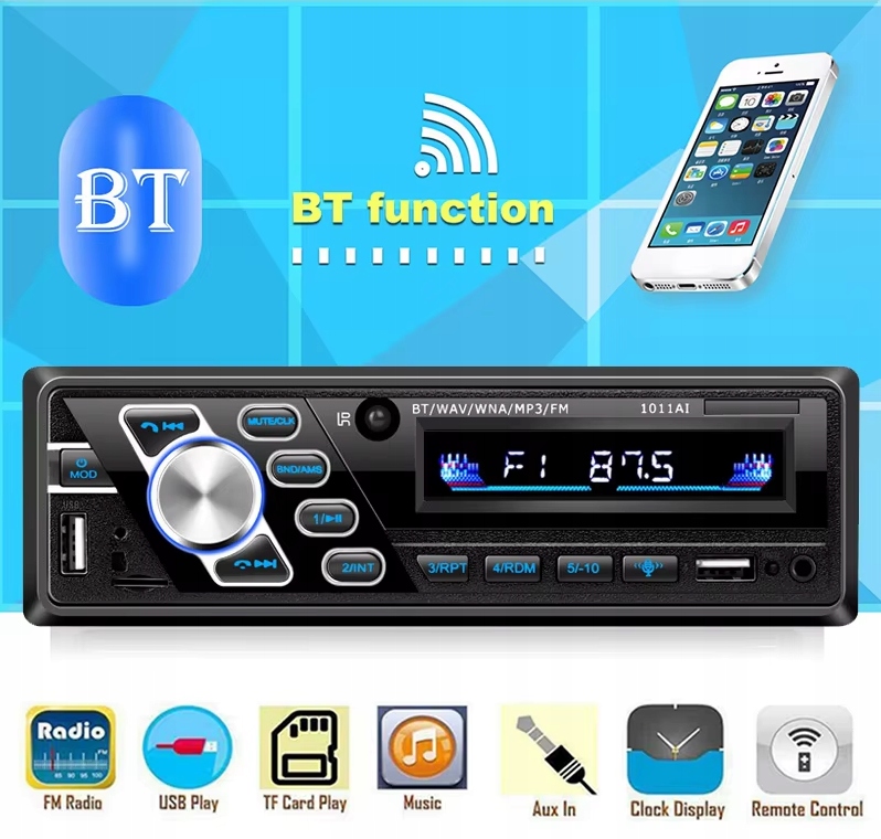 RADIO SAMOCHODOWE 24V AUX FM USB ISO MP3 BLUETOOTH 4.2 ZESTAW GŁOŚNOMÓWIĄCY - obrazek 9