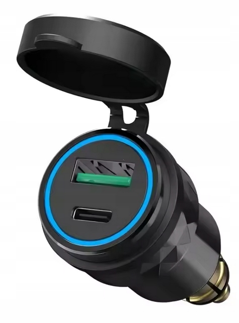 ŁADOWARKA MOTOCYKLOWA 30W QC3.0 USB typu C PD DIN BMW Ducati Triumph - obrazek 2