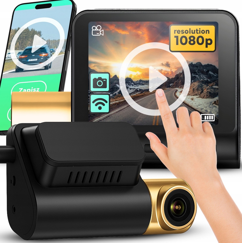 WIDEOREJESTRATOR SAMOCHODOWY KAMERA SAMOCHODOWA MODUŁ GPS G-SENSOR + Karta - obrazek 4