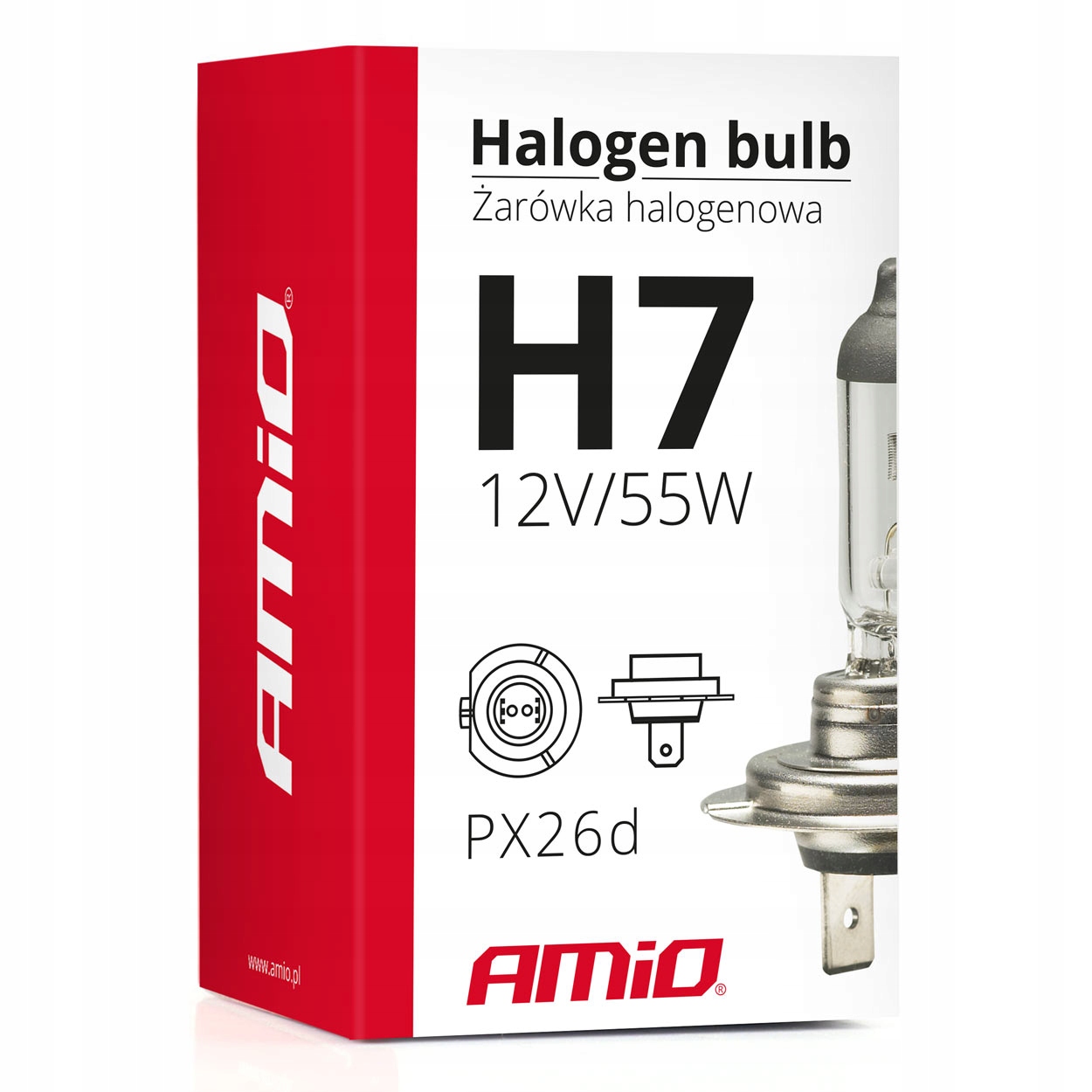 ŻARÓWKA HALOGENOWA H7 12V 55W filtr UV (E8) AMIO-01156 1 SZT. - obrazek 9