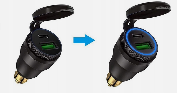 ŁADOWARKA TIR WĄSKIE GNIAZDO 30W QC3.0 USB typu C PD VOLVO SCANIA MINI DIN - obrazek 6