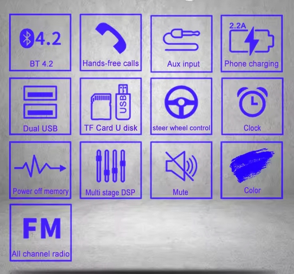 RADIO SAMOCHODOWE 24V AUX FM USB ISO MP3 BLUETOOTH 4.2 ZESTAW GŁOŚNOMÓWIĄCY - obrazek 6