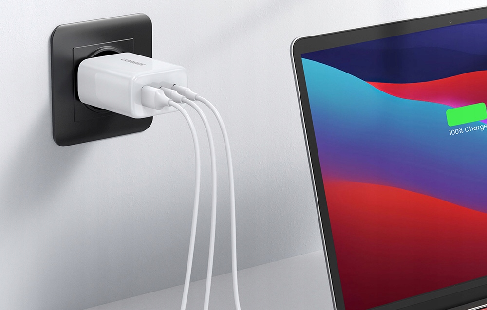 SZYBKA ŁADOWARKA SIECIOWA 2x USB Typ C / USB 65W PD3.0 BIAŁA - obrazek 8