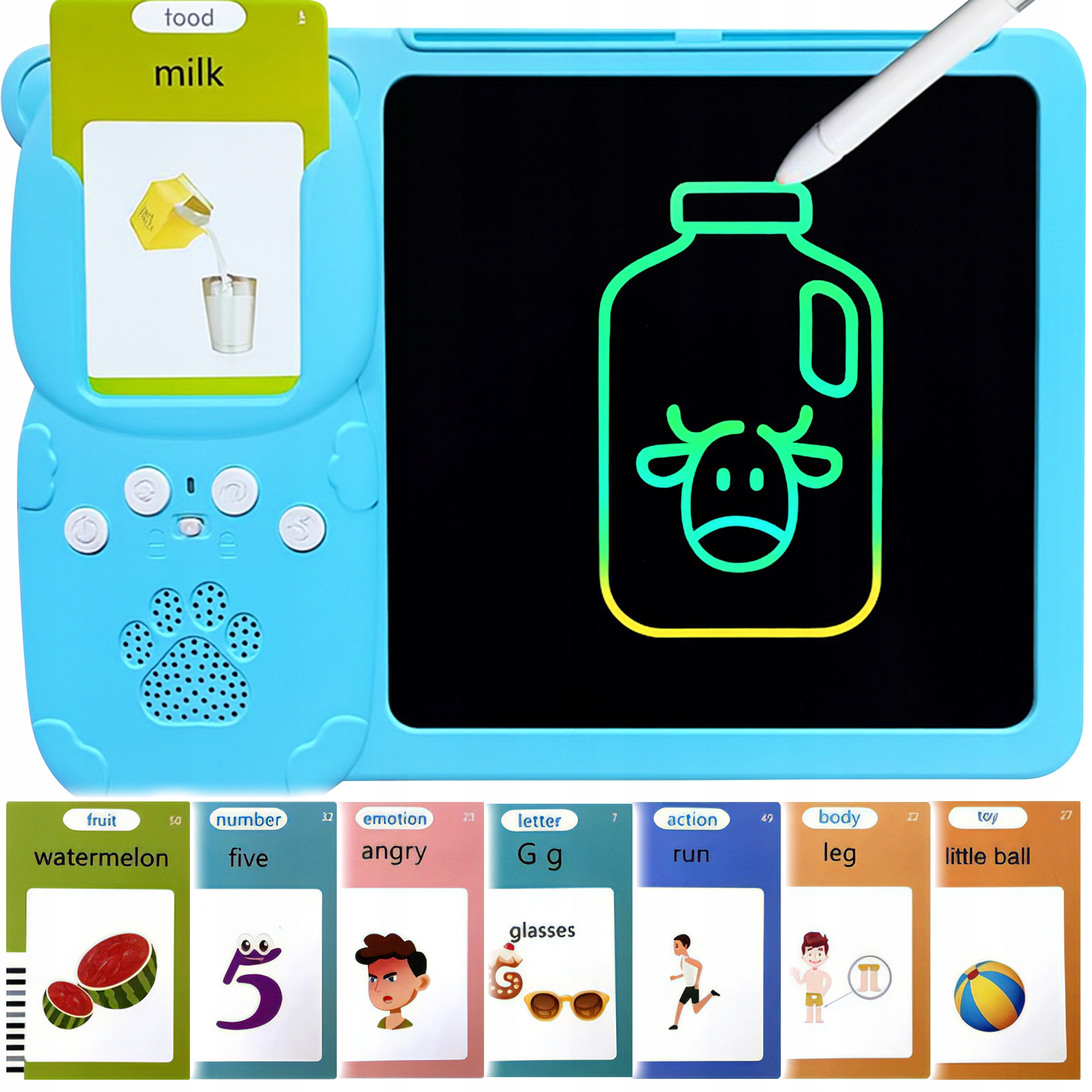 CZYTNIK KART TABLET DO NAUKI 1020 SŁOWEK POLSKI ANGIELSKI DO ANGIELSKIEGO - obrazek 3