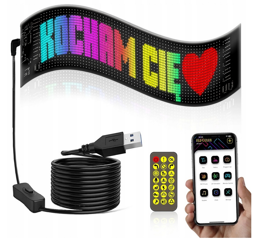 SYGNALIZATOR GESTÓW RĘKA TEKST SYMBOLE NA TYLNĄ SZYBĘ SAMOCHODU LED 59x12cm - obrazek 9