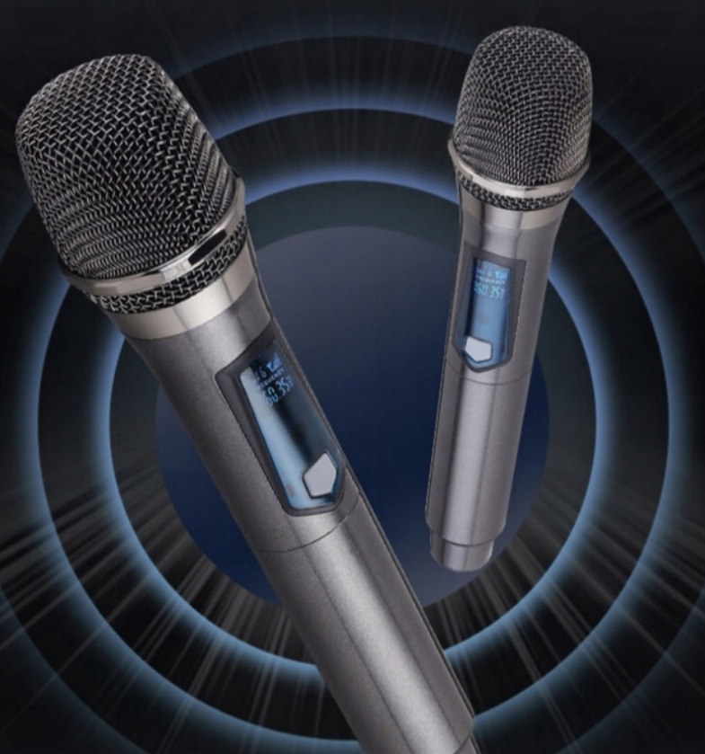 MIKROFON BEZPRZEWODOWY DYNAMICZNY ŁADOWALNY 50M KARAOKE JACK MINI JACK 2SZT - obrazek 12