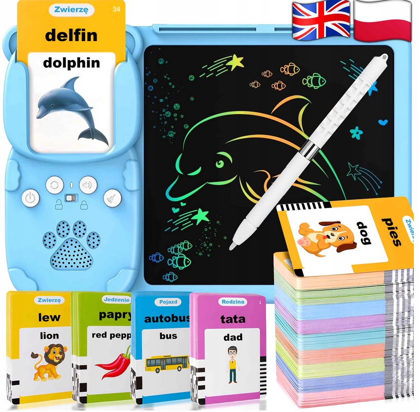 CZYTNIK KART TABLET DO NAUKI 1020 SŁOWEK POLSKI ANGIELSKI DO ANGIELSKIEGO