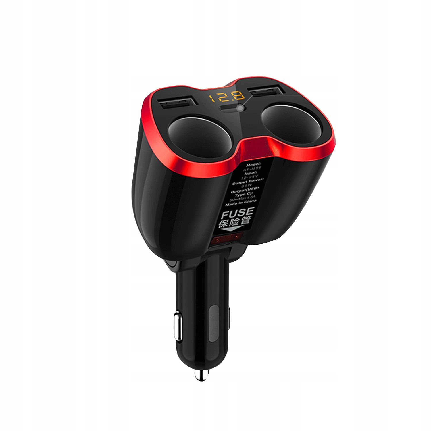 ROZDZIELACZ GNIAZDA ZAPALNICZKI 12-24V ŁADOWARKA 2xUSB QC WOLTOMIERZ 150W - obrazek 8