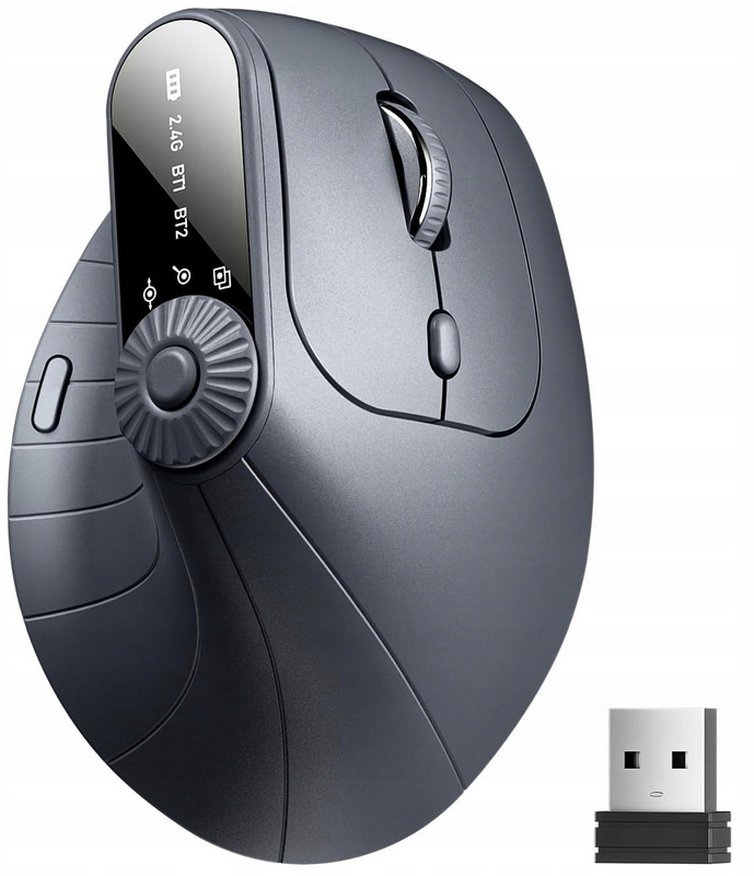 PIONOWA MYSZ BEZPRZEWODOWA MYSZKA WERTYKALNA ERGONOMICZNA WiFi Bluetooth BT - obrazek 7