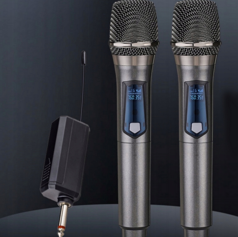 MIKROFON BEZPRZEWODOWY DYNAMICZNY ŁADOWALNY 50M KARAOKE JACK MINI JACK 2SZT - obrazek 8