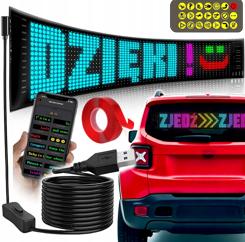 TABLICA IMIENNA LED TIR PODŚWIETLANA DLA KIEROWCY DO CIĘŻARÓWKI PREMIUM XL