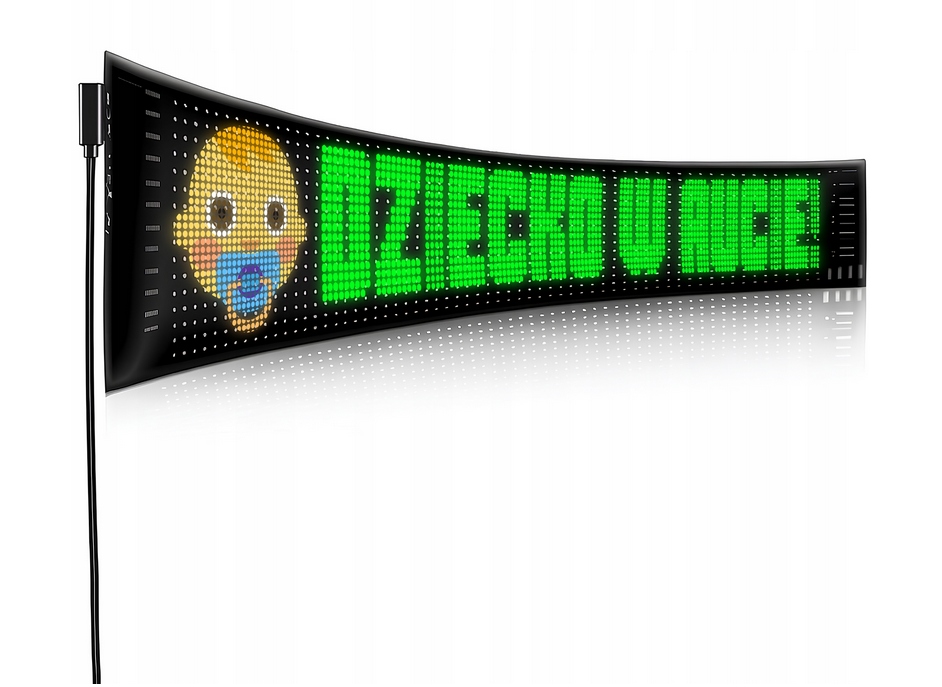 SYGNALIZATOR GESTÓW RĘKA TEKST SYMBOLE NA TYLNĄ SZYBĘ SAMOCHODU LED 59x12cm - obrazek 5