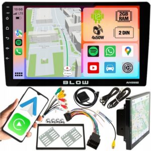 RADIO SAMOCHODOWE 2 DIN 9" BLUETOOTH AUX USB ANDROID 12 CAR PLAY GPS WIFI