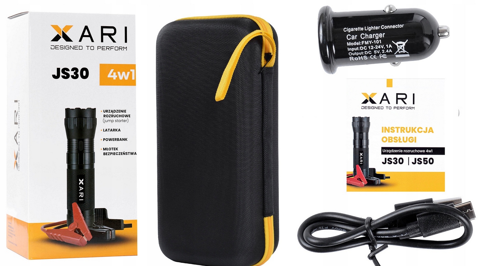 URZĄDZENIE ROZRUCHOWE 4w1 JUMP STARTER POWERBANK MŁOTEK XARI JS30 - obrazek 7